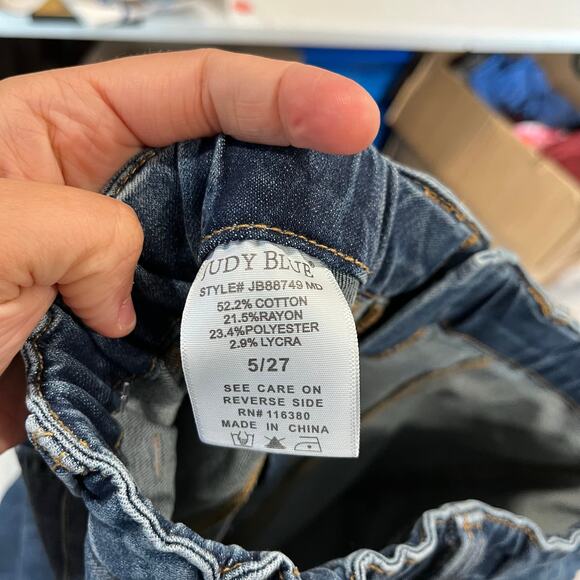 Judy Blue Hi Rise Elastic Waist Vintage Straight Leg Jean 88749 Stretch 5/27 - Picture 5 of 8